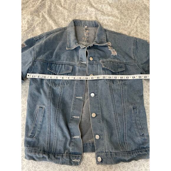 Distressed Denim Jacket 1987 NYC Patches Where Is My Mind - Picture 3 of 10